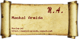 Maskal Armida névjegykártya
